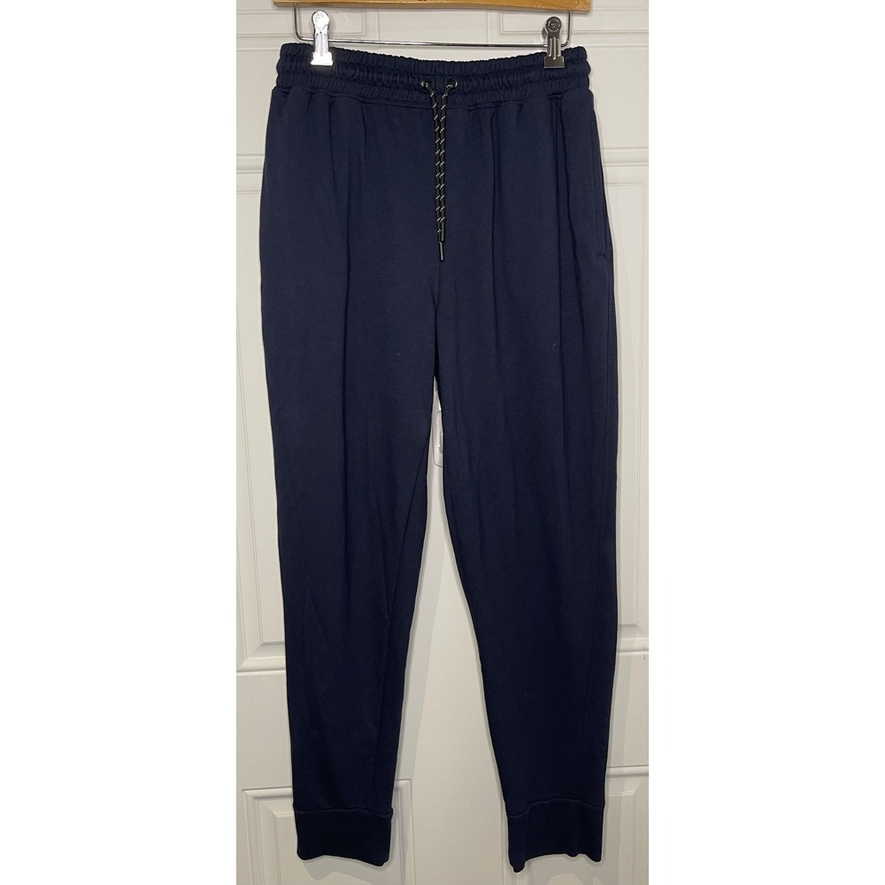 Jockey Sport Men's Medium Navy Fleece Jogger Pants Pocket Athleisure Sweatpants